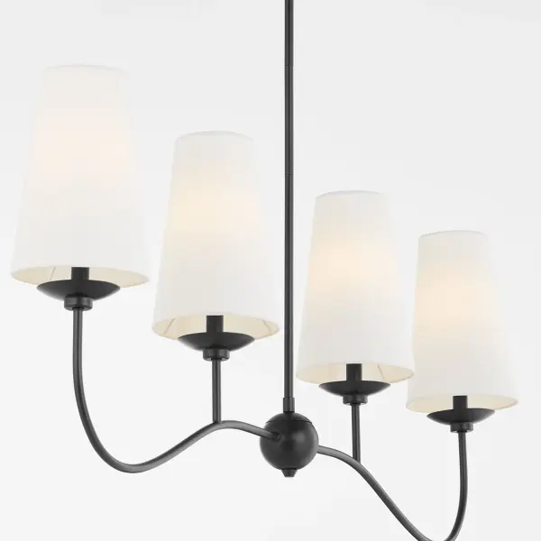 Euphora 4-Light Linear Chandelier in Matte Black - Image 3