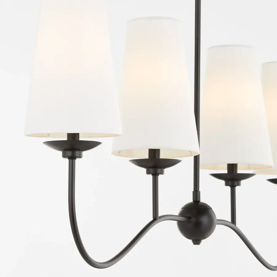 Euphora 4-Light Linear Chandelier in Matte Black - Image 4