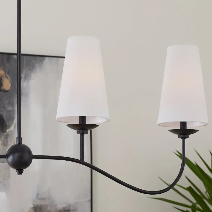 Euphora 4-Light Linear Chandelier in Matte Black - Image 5