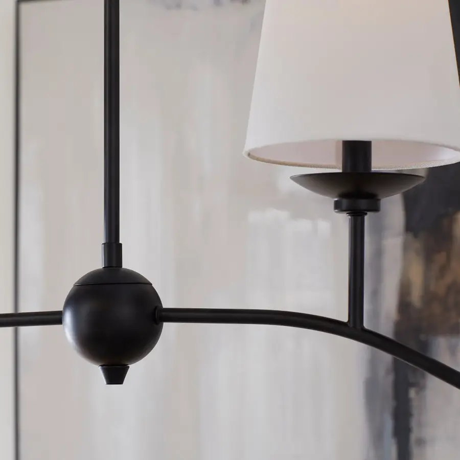 Euphora 4-Light Linear Chandelier in Matte Black - Image 6