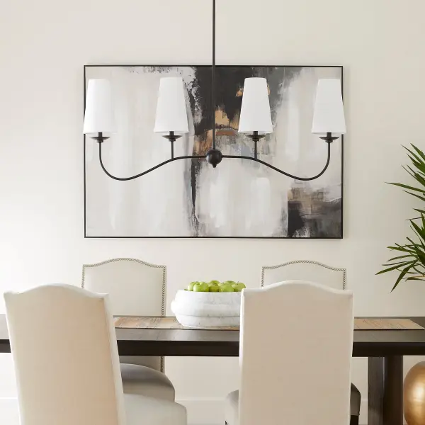 Euphora 4-Light Linear Chandelier in Matte Black - Image 7