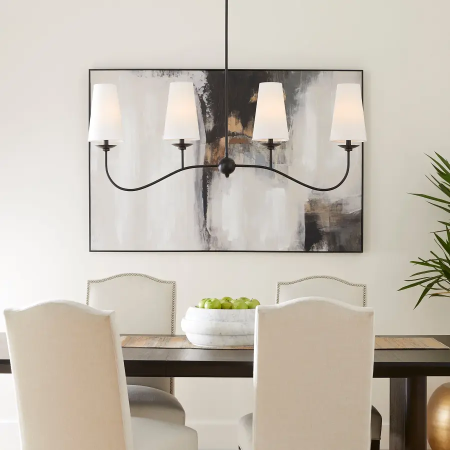 Euphora 4-Light Linear Chandelier in Matte Black - Image 8