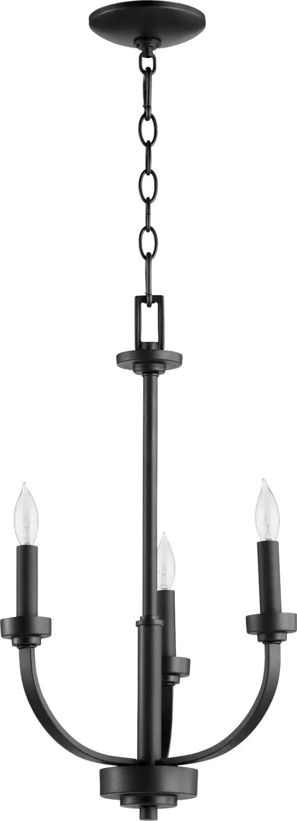 Reyes 3-Light Black Traditional Chandelier - Image 1
