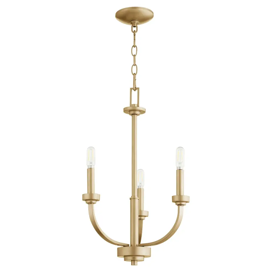 Reyes 3-Light Chandelier in Aged Brass - Image 1