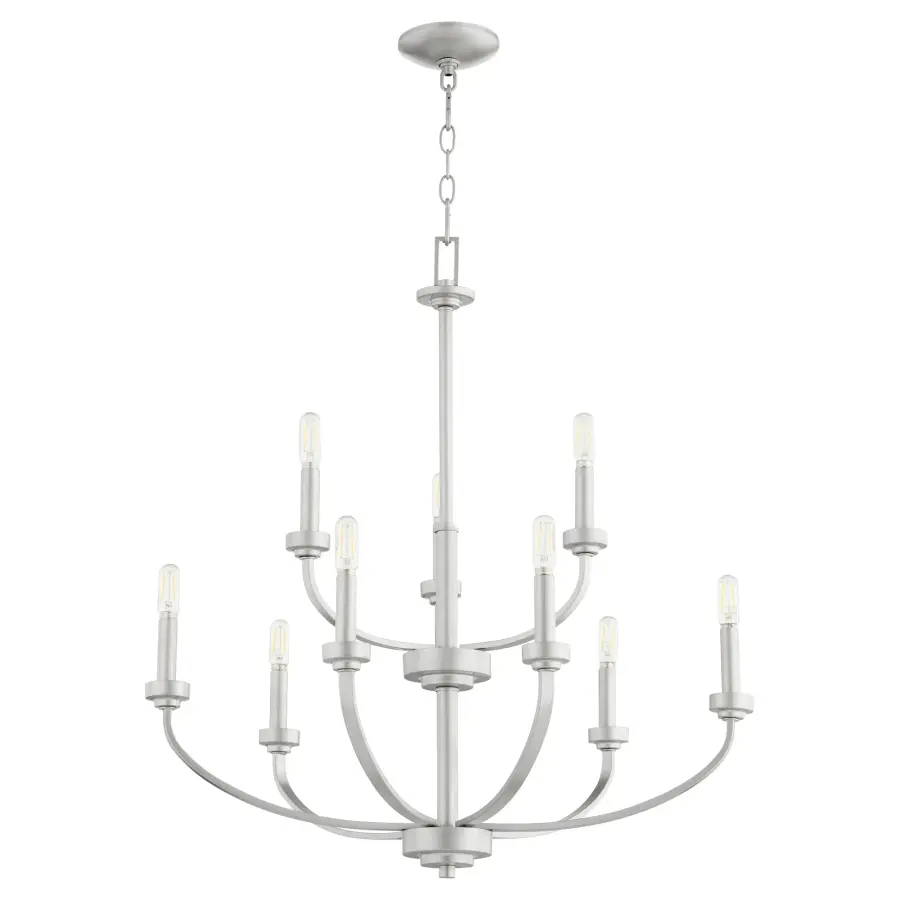 Reyes 9-Light Chandelier in Classic Nickel - Image 1