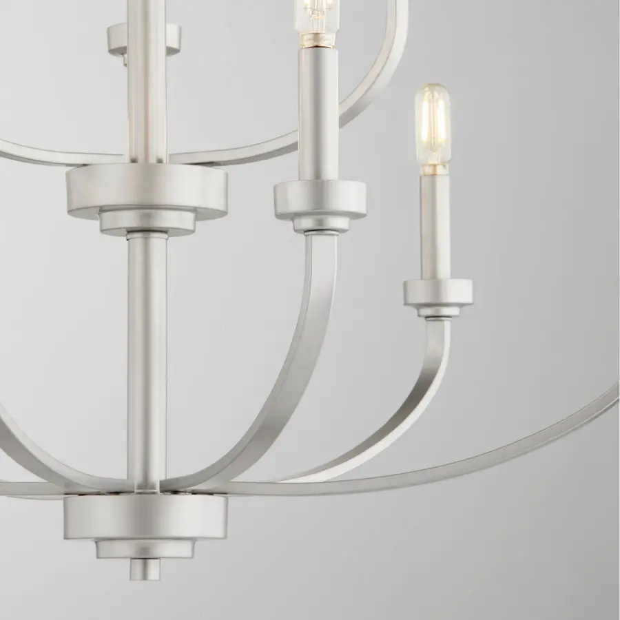 Reyes 9-Light Chandelier in Classic Nickel - Image 3