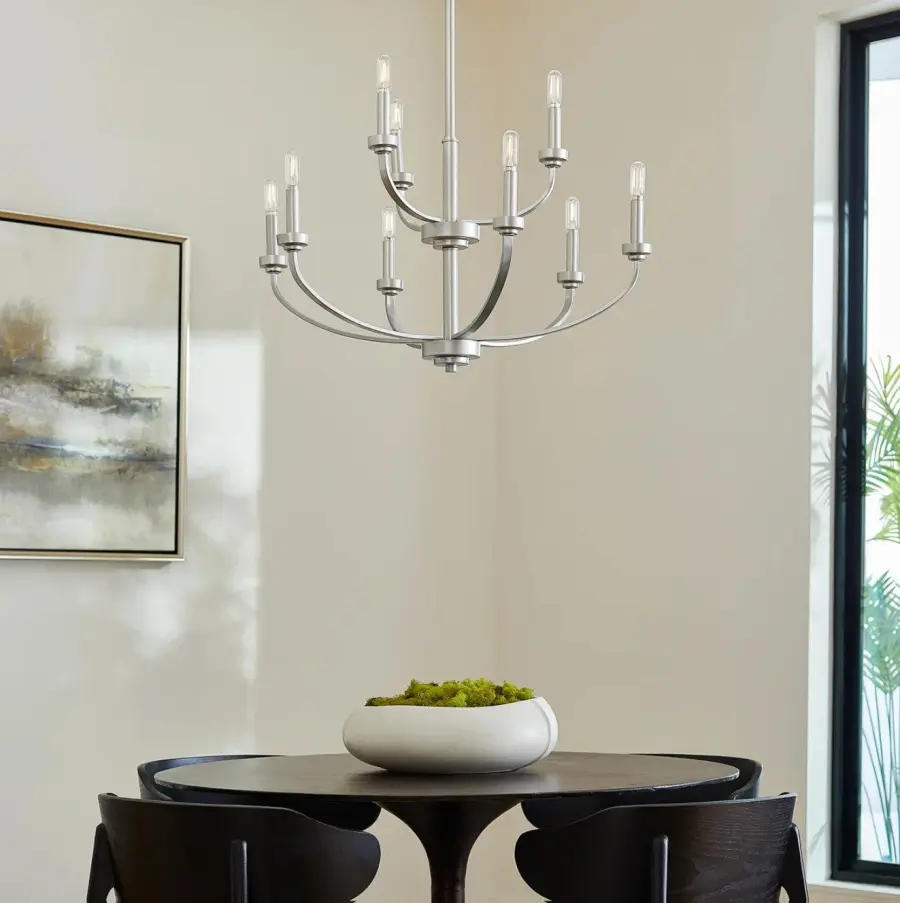 Reyes 9-Light Chandelier in Classic Nickel - Image 7