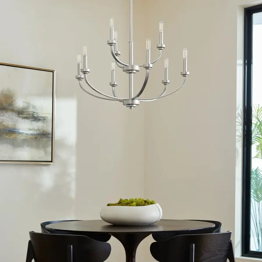 Reyes 9-Light Chandelier in Classic Nickel - Image 8