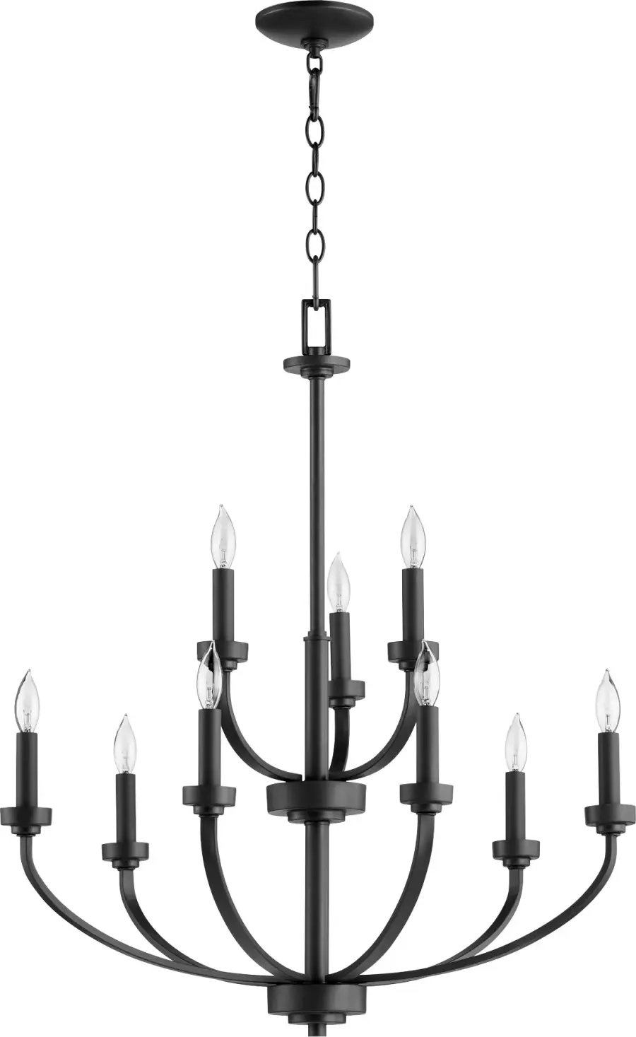 Reyes 9-Light Black Traditional Chandelier - Image 1