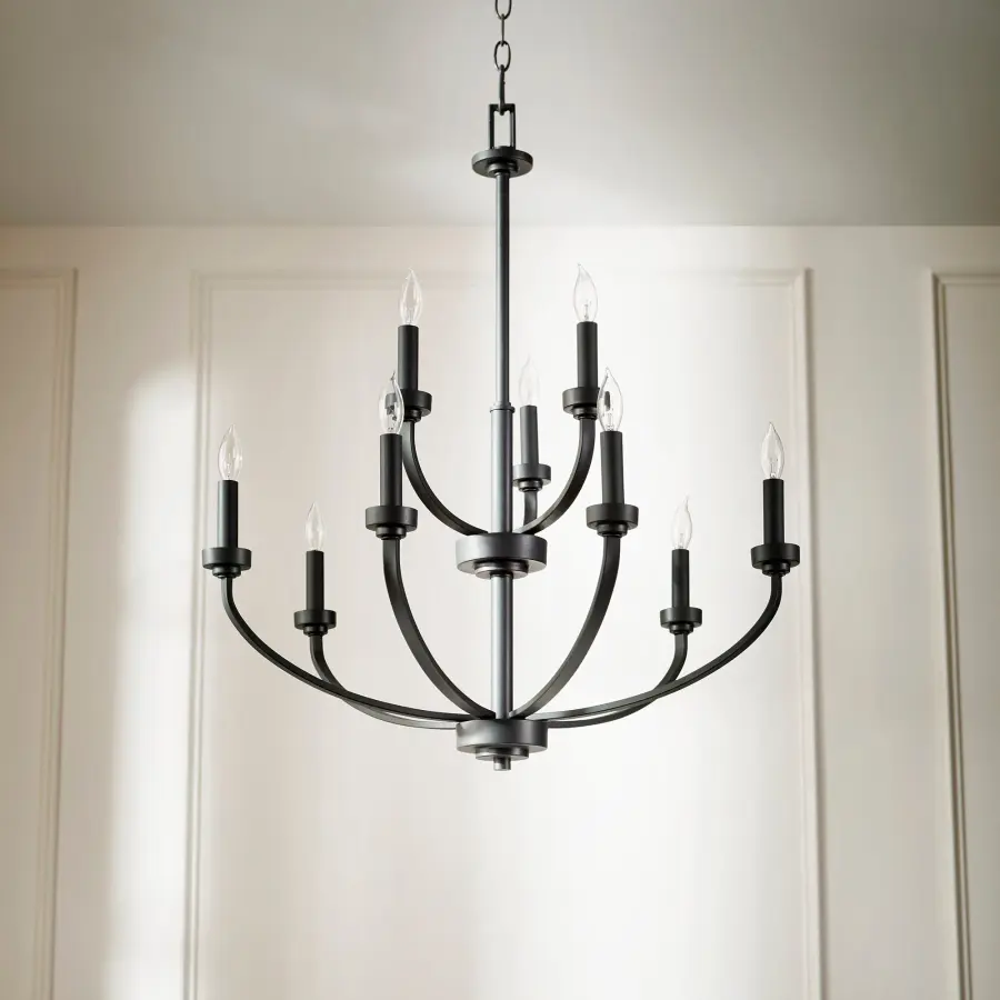 Reyes 9-Light Black Traditional Chandelier - Image 3