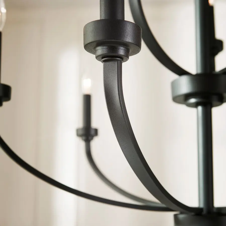 Reyes 9-Light Black Traditional Chandelier - Image 4