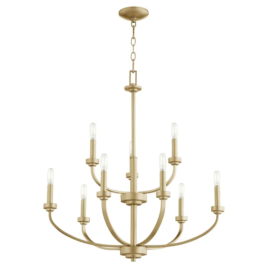 Reyes 9-Light Chandelier in Aged Brass - Image 2