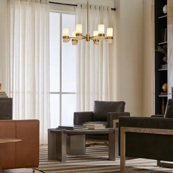 Sojourn 6-Light Chandelier in Brushed Brass - Image 5