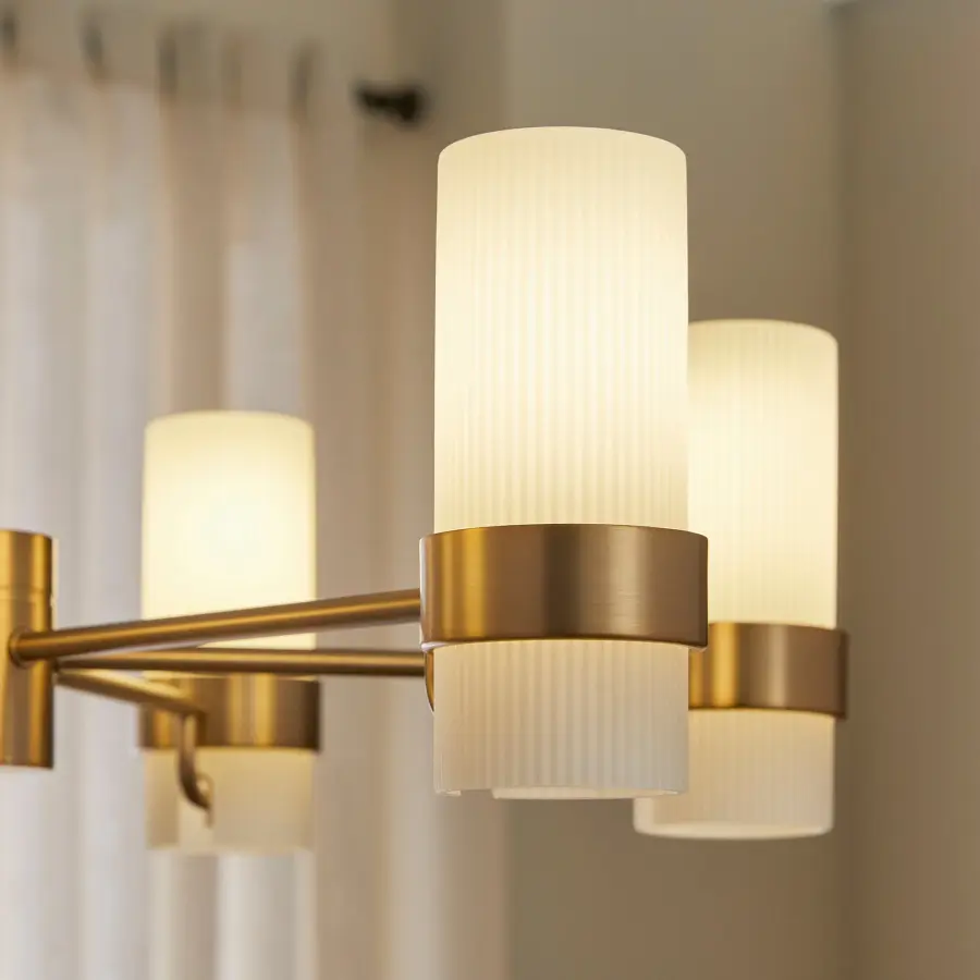 Sojourn 6-Light Chandelier in Brushed Brass - Image 6