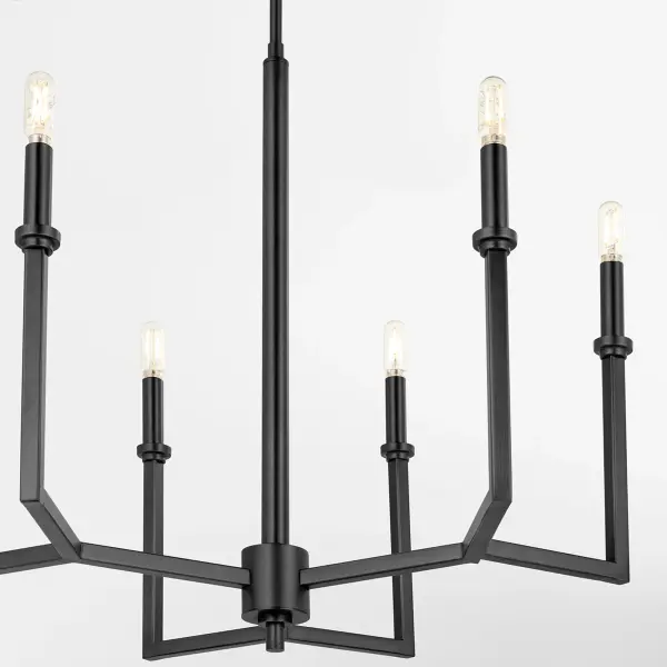 Clean-Lined Transitional Chandelier with Modern Matte Black Finish - Image 3