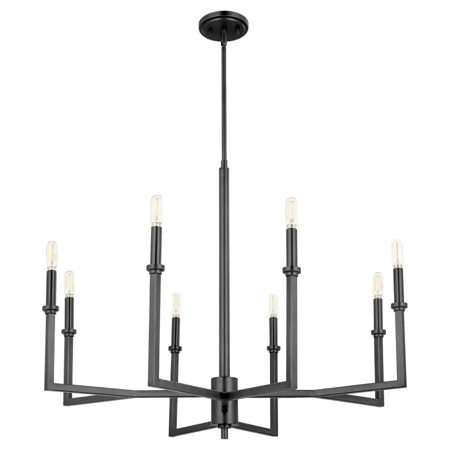 Clean-Lined Transitional Chandelier with Modern Geometric Appeal - Image 1