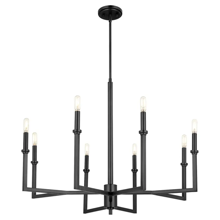 Clean-Lined Transitional Chandelier with Modern Geometric Appeal - Image 2