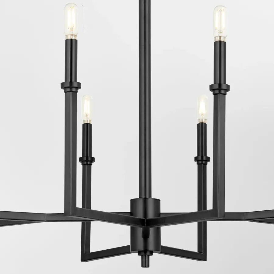 Clean-Lined Transitional Chandelier with Modern Geometric Appeal - Image 3