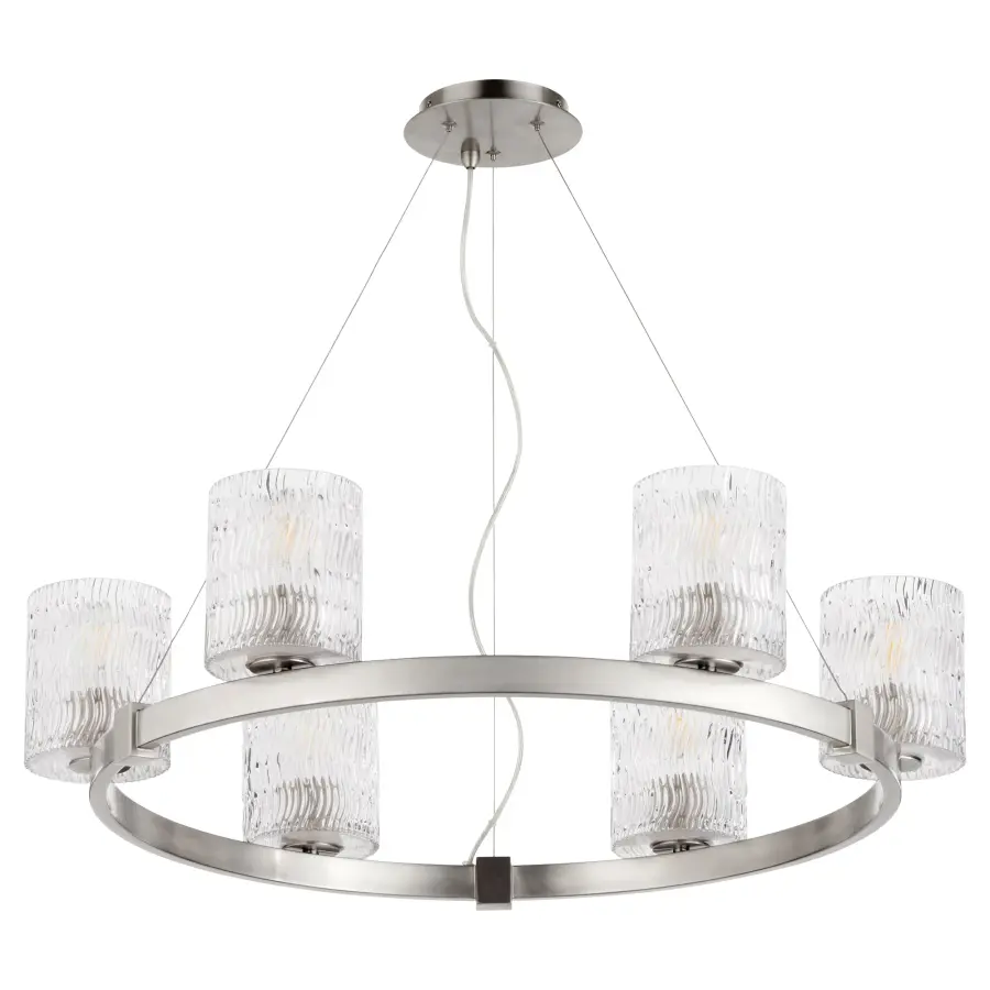 Stadium 6-Light Chandelier in Satin Nickel - Image 1