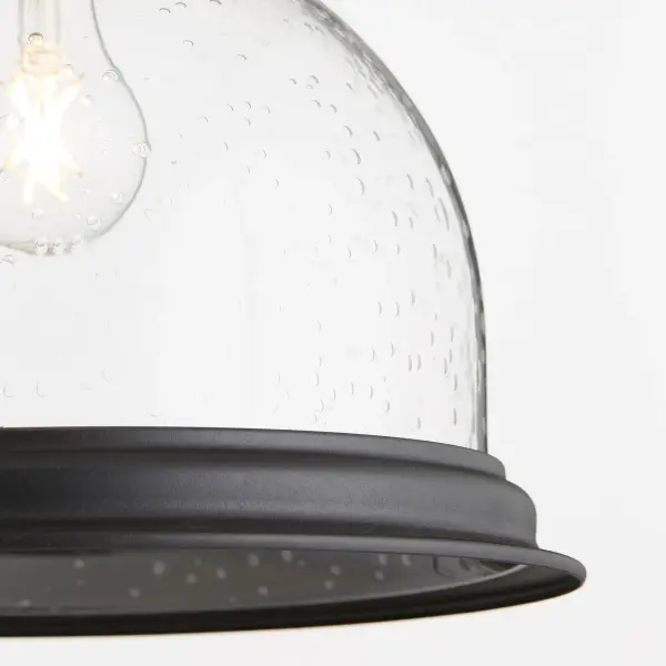 Black Transitional Bell Pendant with Clear Glass - Image 2