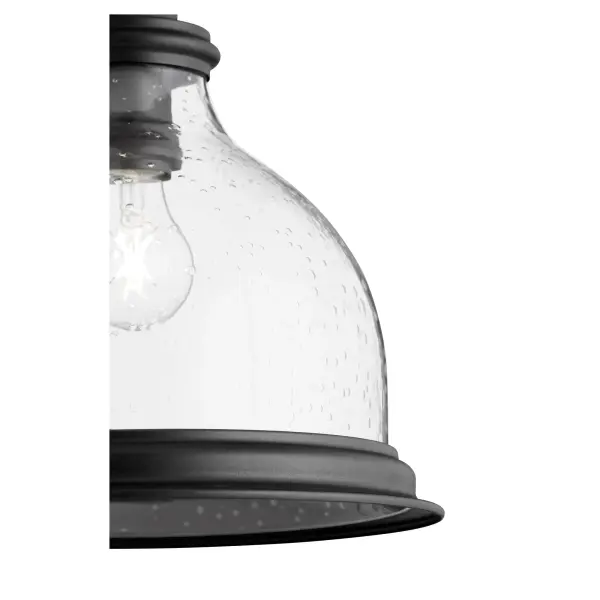 Black Transitional Bell Pendant with Clear Glass - Image 3
