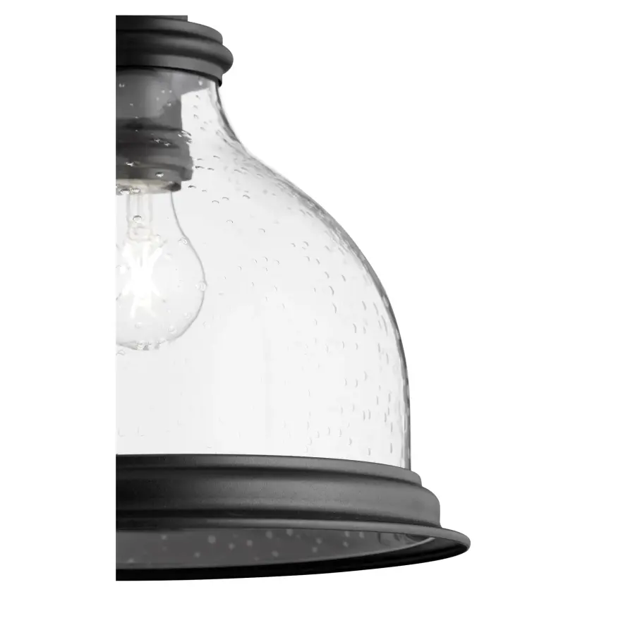 Black Transitional Bell Pendant with Clear Glass - Image 3