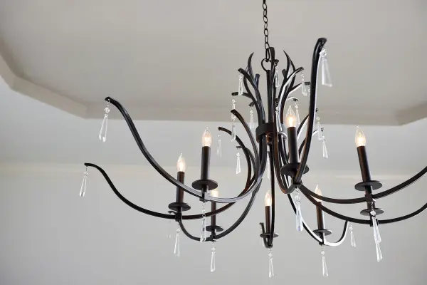 Elegant Crystal Chandelier with Modern Matte Black Finish - Image 6