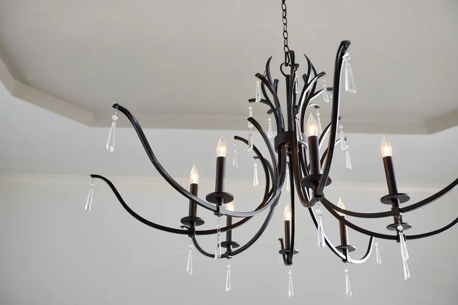Elegant Crystal Chandelier with Modern Matte Black Finish - Image 6