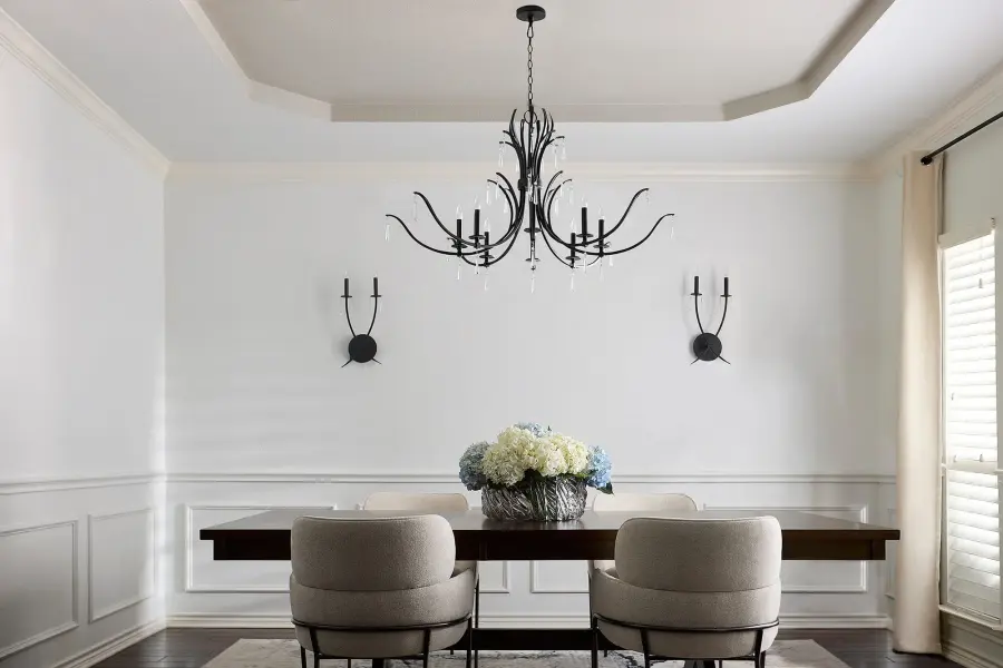 Elegant Crystal Chandelier with Modern Matte Black Finish - Image 8