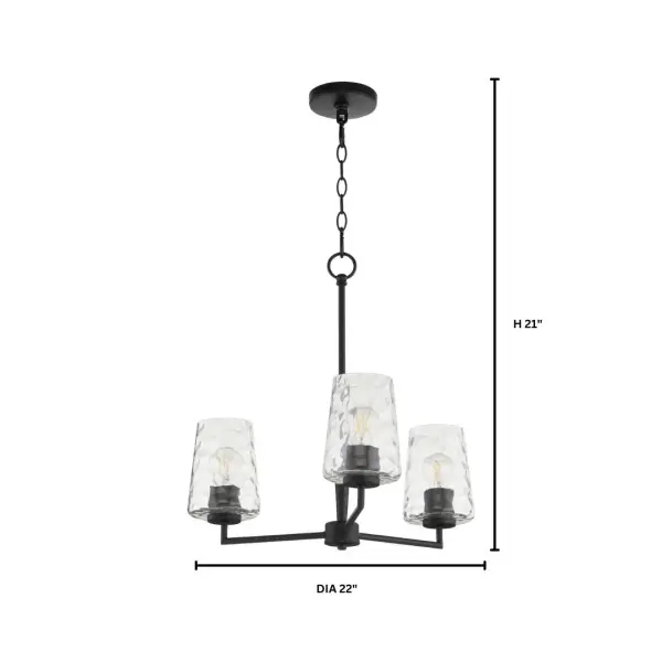 Goodwin 3-Light Chandelier in Matte Black - Image 5