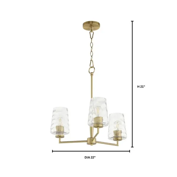 Goodwin 3-Light Chandelier in Aged Brass - Image 5