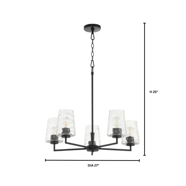 Goodwin 5-Light Chandelier in Matte Black - Image 5