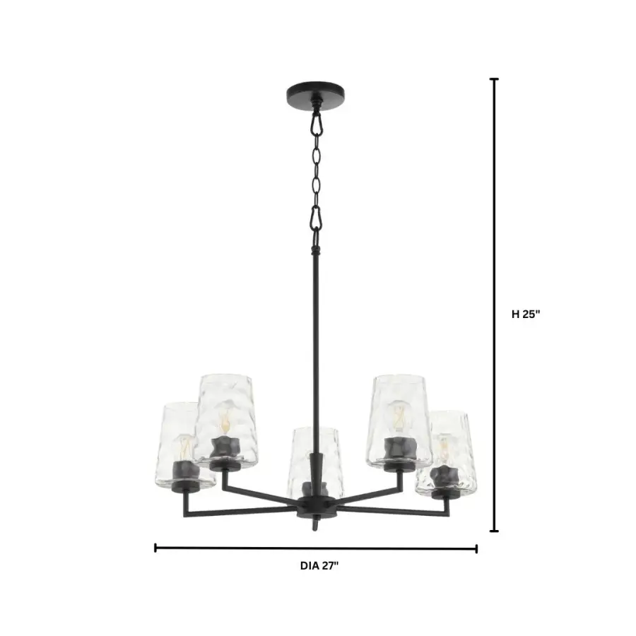 Goodwin 5-Light Chandelier in Matte Black - Image 5