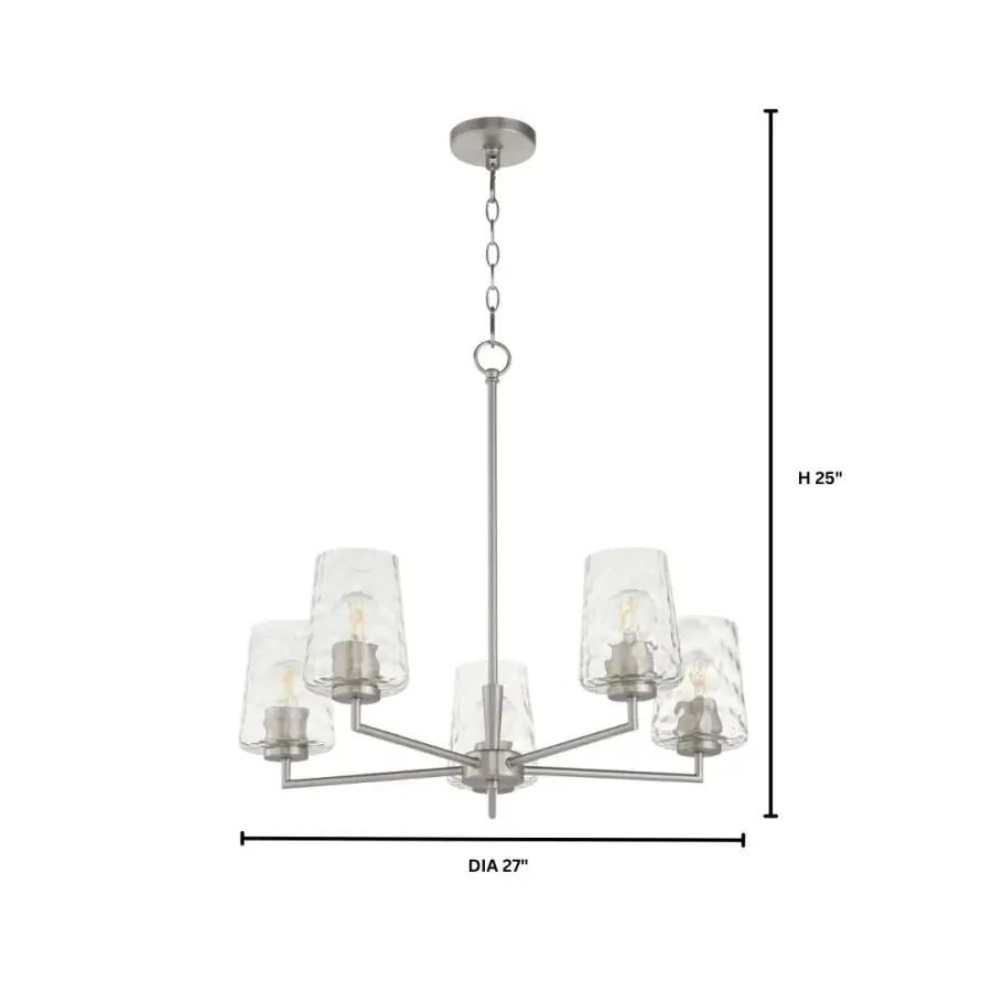 Goodwin 5-Light Chandelier in Satin Nickel - Image 5