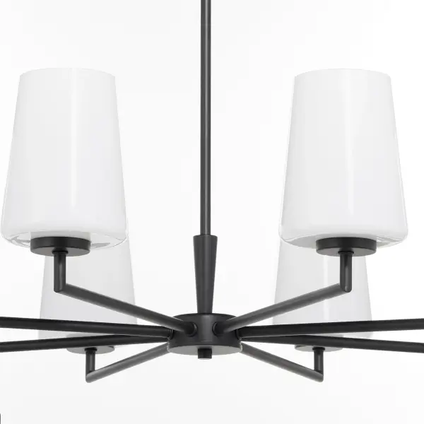 Goodwin 8-Light Chandelier with Opal Glass in Matte Black - Image 4