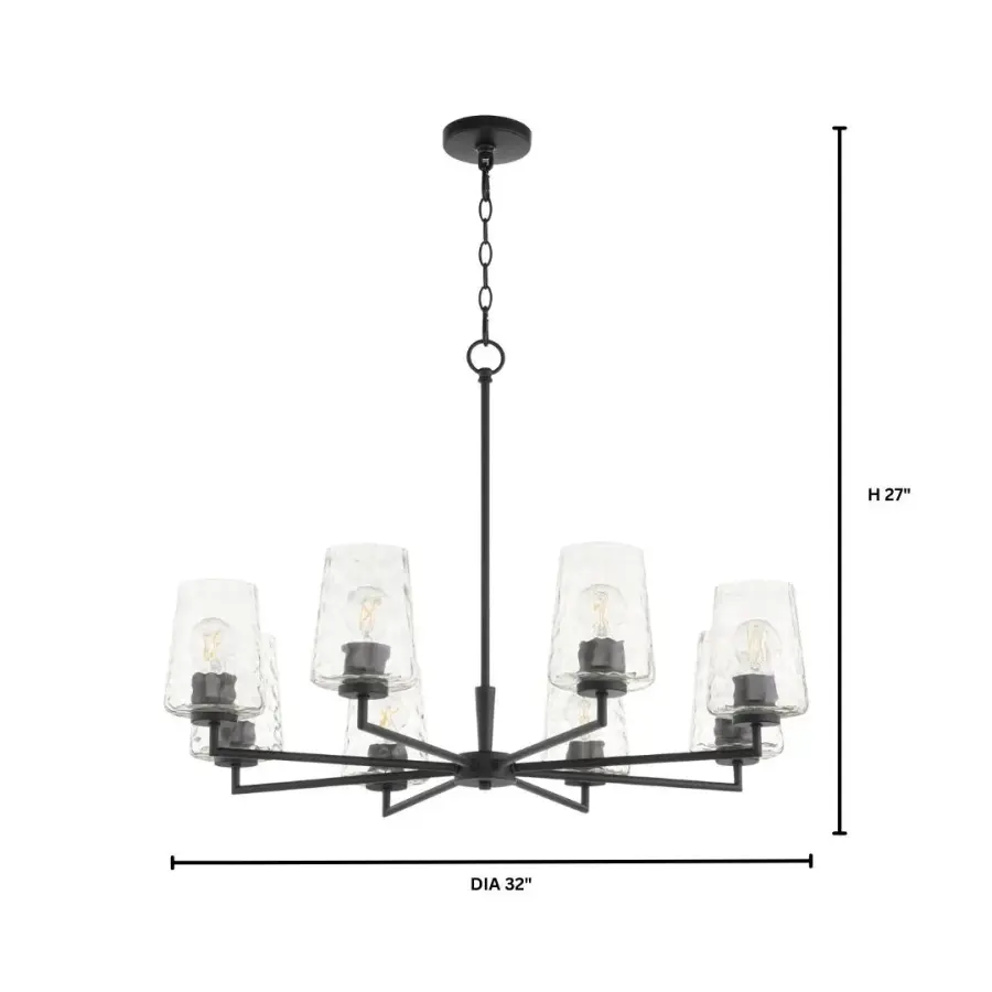 Goodwin 8-Light Chandelier in Matte Black - Image 5