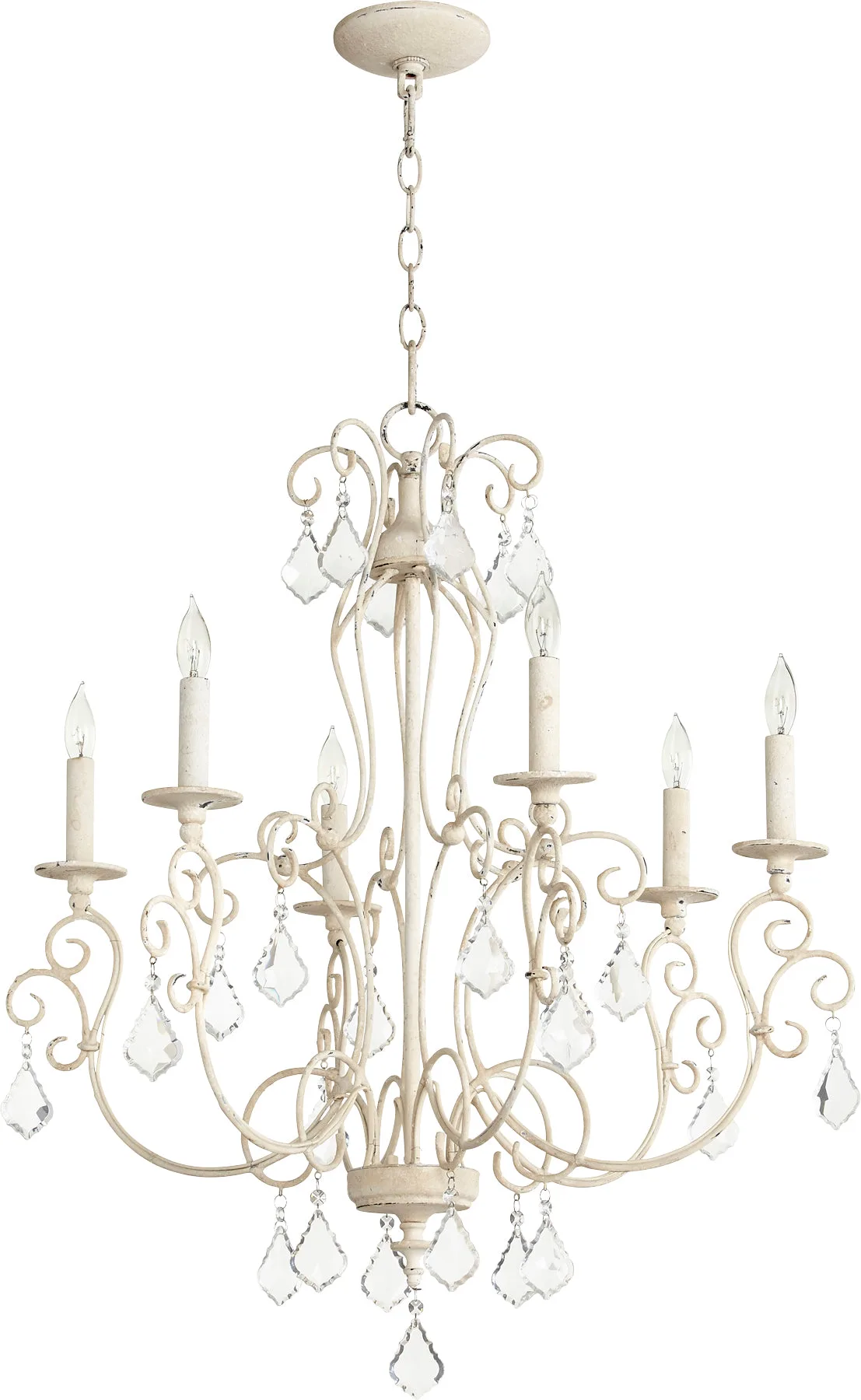 Ariel 6-Light Traditional Chandelier in Persian White