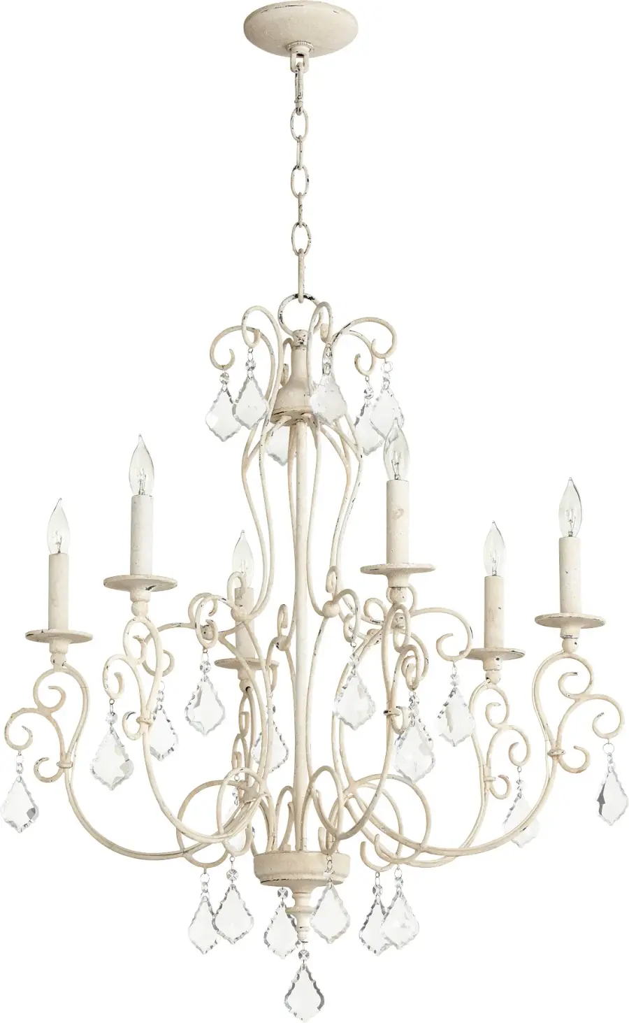 Ariel 6-Light Traditional Chandelier in Persian White