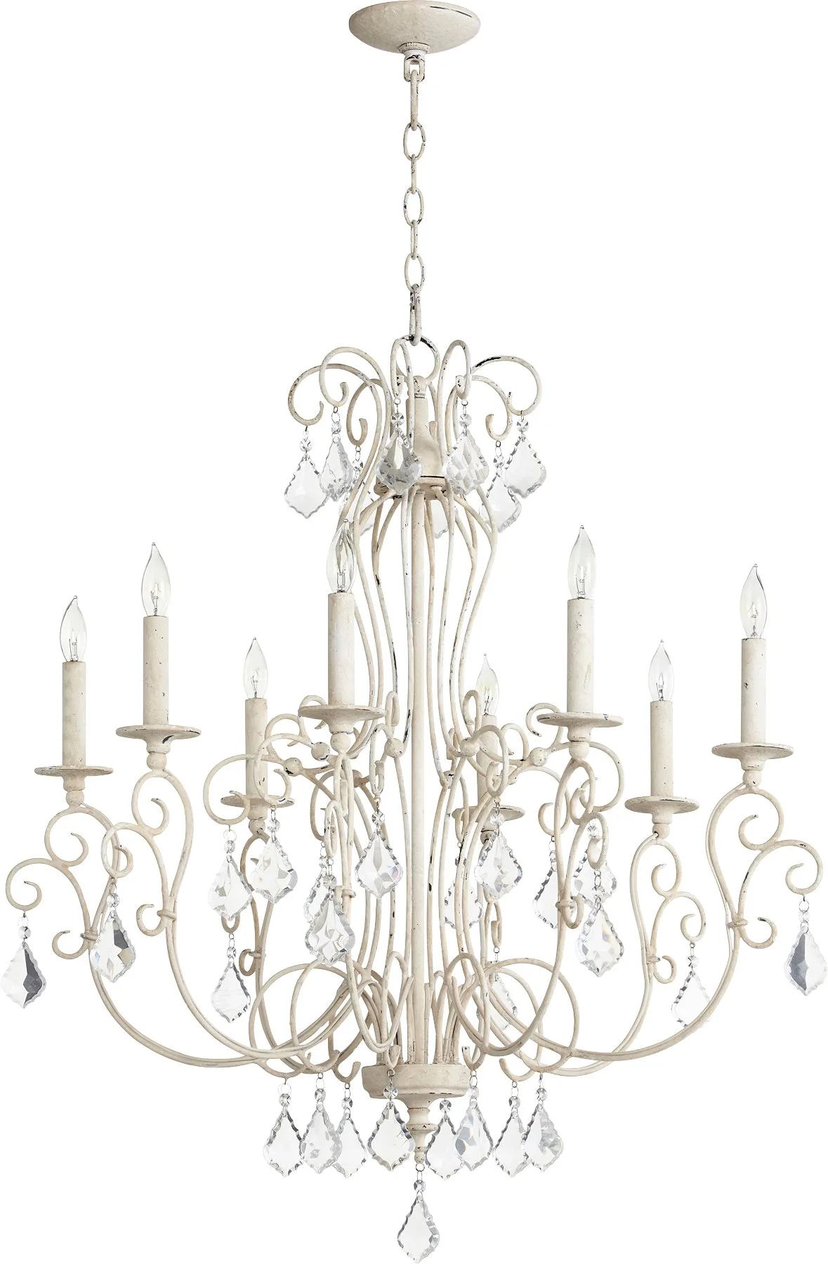 Ariel 8-Light Traditional Chandelier in Persian White