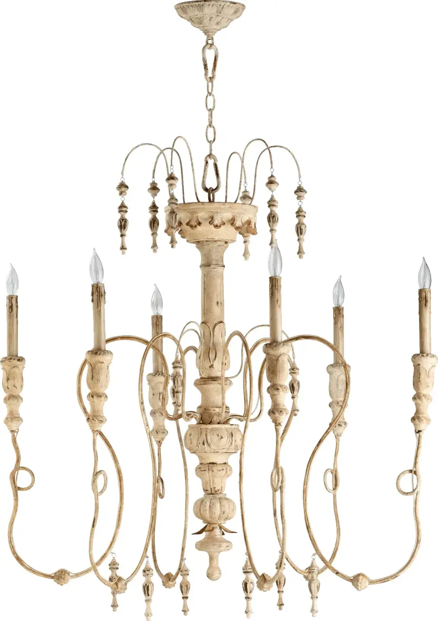 Elegant Italian-Inspired Chandelier with Baroque & Rococo Details - Image 1