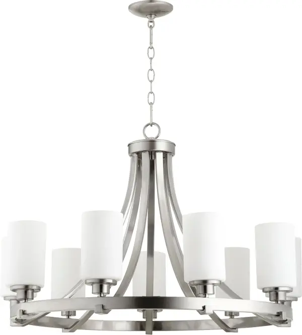 Lancaster 9-Light Transitional Chandelier in Satin Nickel