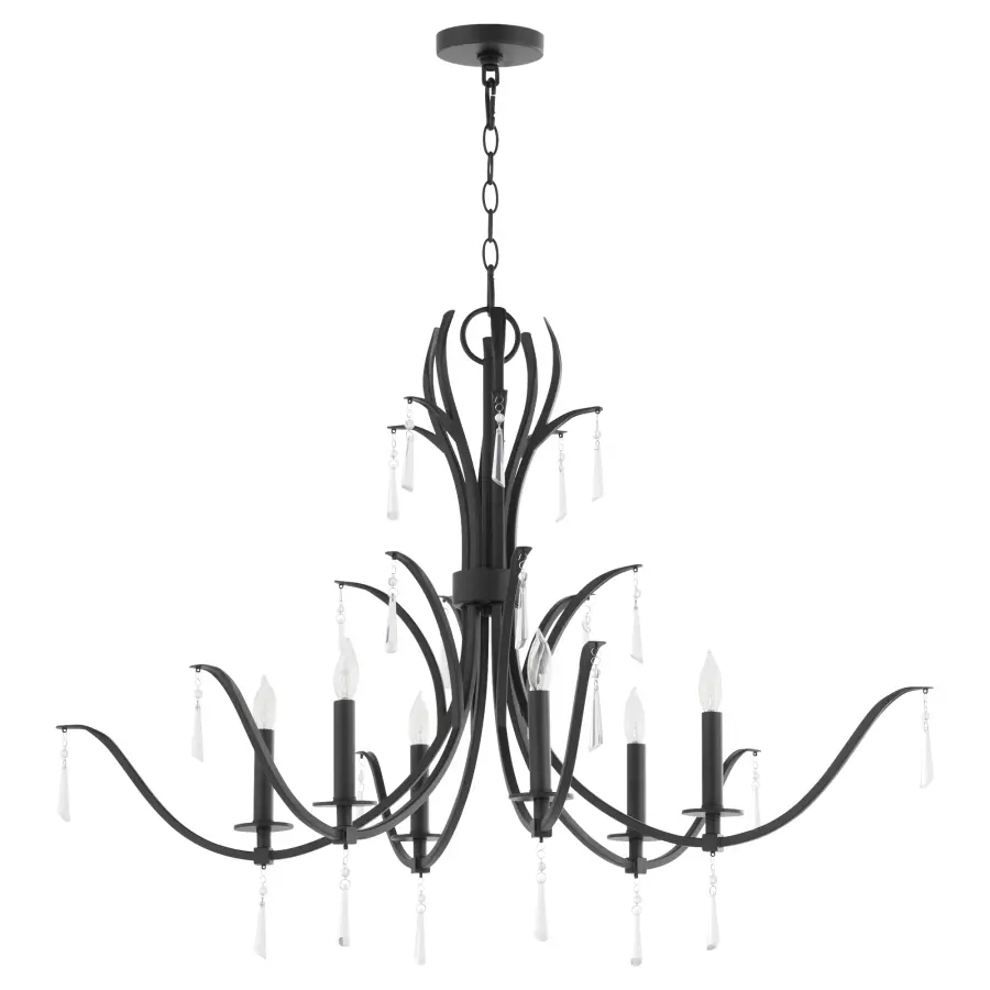 Elegant Crystal-Dressed Chandelier with Transitional Appeal - Image 1