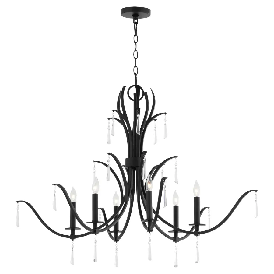 Elegant Crystal-Dressed Chandelier with Transitional Appeal - Image 2