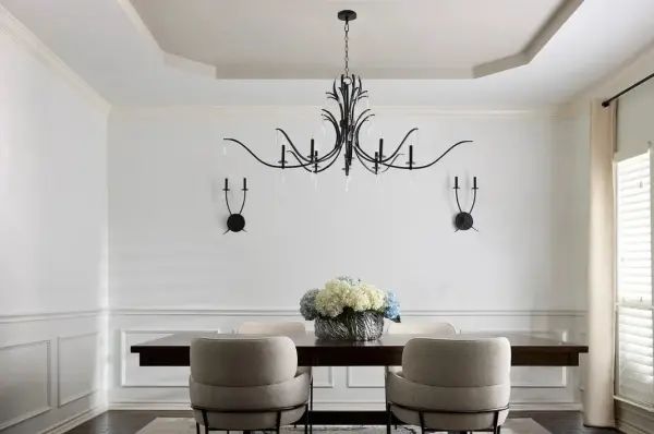 Elegant Crystal-Dressed Chandelier with Modern Matte Black Finish - Image 8