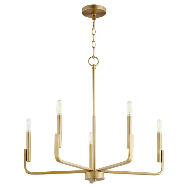 Versatile Transitional Chandelier with Timeless Aged Brass Finish - Image 1