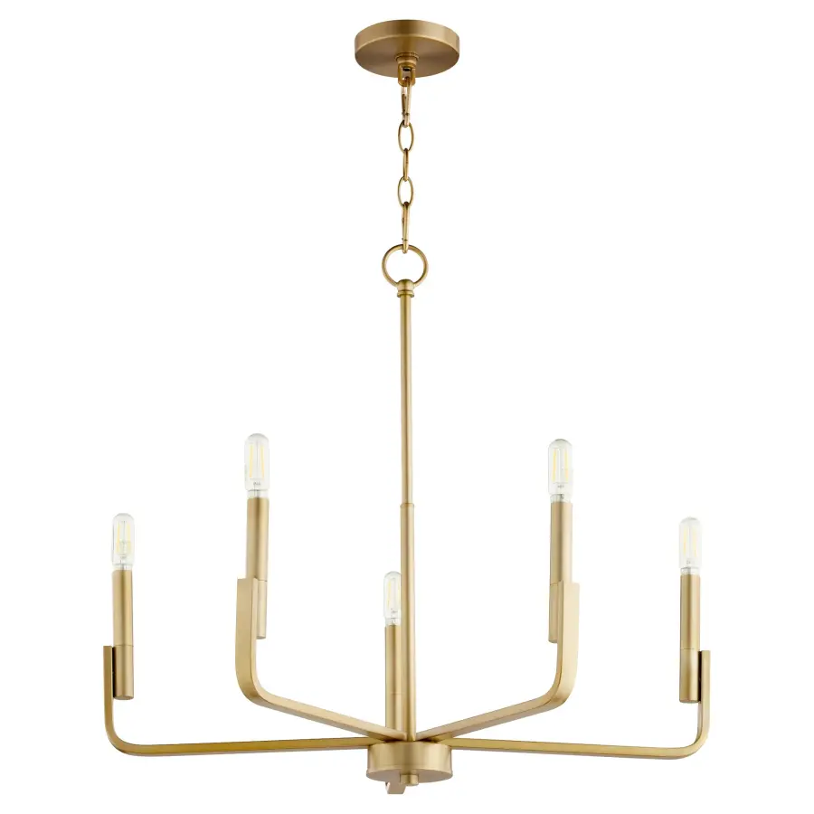 Versatile Transitional Chandelier with Timeless Aged Brass Finish - Image 1