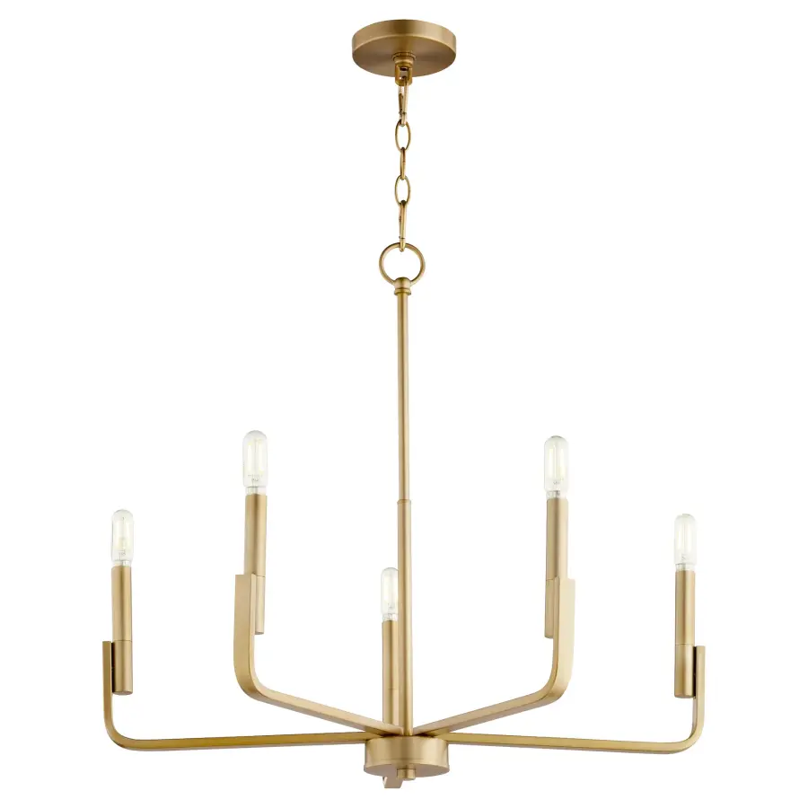 Versatile Transitional Chandelier with Timeless Aged Brass Finish - Image 2