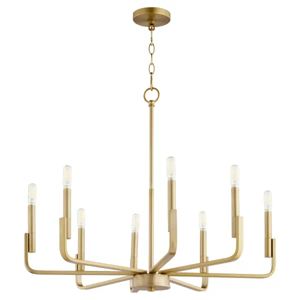 Elegant Transitional Chandelier with Timeless Aged Brass Finish - Image 1