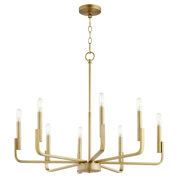 Elegant Transitional Chandelier with Timeless Aged Brass Finish - Image 2