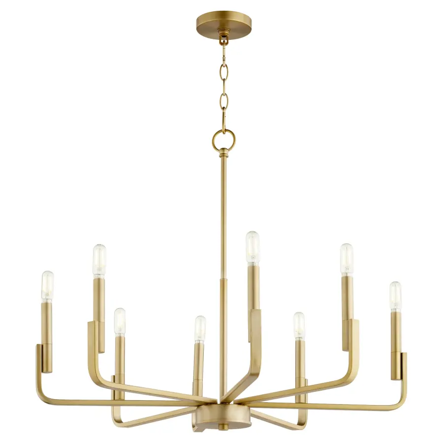 Elegant Transitional Chandelier with Timeless Aged Brass Finish - Image 2